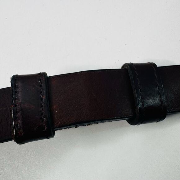 Chicos Boho Chic Belt Hook / Loop Buckle Brown Leather USA Small 35 Adjustable - Picture 8 of 8